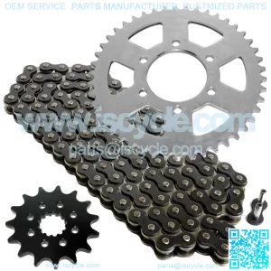 Black Drive Chain And Sprocket Kit for Kawasaki ER-6N ER650 2006-2016