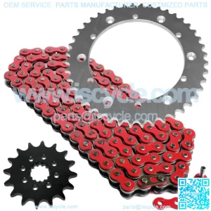 Red Drive Chain And Sprocket Kit for Yamaha XT500 1976-1981
