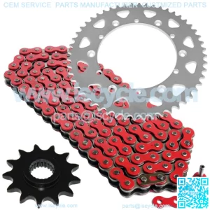 Red Drive Chain And Sprocket Kit for Yamaha TTR250 1999-2006