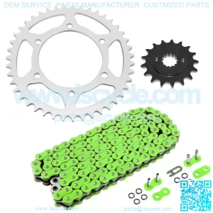 O-Ring Green Drive Chain and Sprocket Kit for Kawasaki ER5 ER500 1999 2000-2002