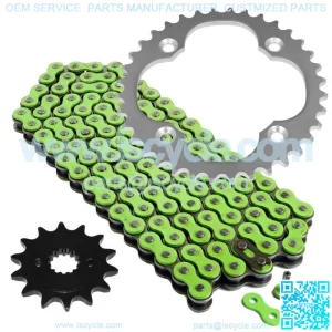 Green Drive Chain And Sprockets Kit for Suzuki LTR450 Quadracer 450 2006-2009