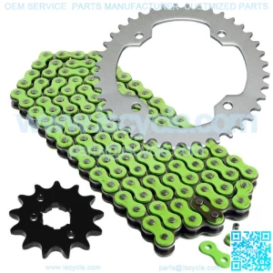 Green Drive Chain And Sprockets Kit for Yamaha Warrior 350 YFM350X 1987 1988