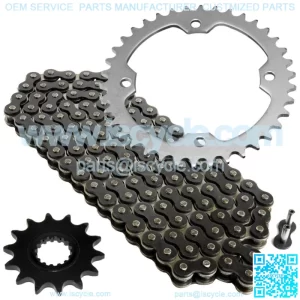 Black Drive Chain And Sprockets Kit for Yamaha YFZ450R YFZ450X 2009-2018