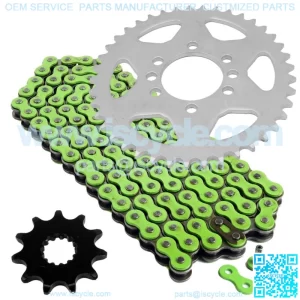 Green Drive Chain And Sprockets Kit for Suzuki LT230E Quadrunner 230 1986-1993