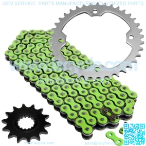 Green Drive Chain And Sprockets Kit for Yamaha YFZ450R YFZ450X 2009-2018
