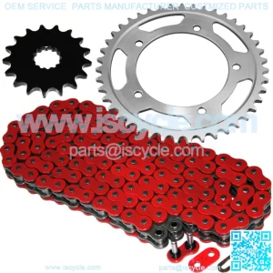 Red O-Ring Drive Chain and Sprockets Kit for Triumph Bonneville 800 T100 2002-05