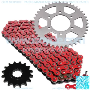 Red Drive Chain And Sprocket Kit for Kawasaki Ninja ZX-6Rr ZX600N 2005 2006