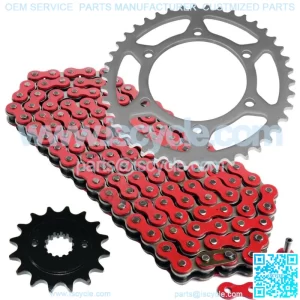 Red Drive Chain And Sprocket Kit for Kawasaki ER5 ER500 1999 2000 2001 2002