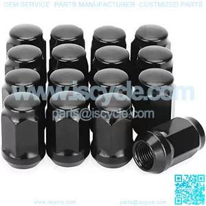 Golf Cart Chrome Wheel Lug Nut, 1/2-20 Size for EZGO & Club Car (16 Pack Black Closed End Lug Nuts)
