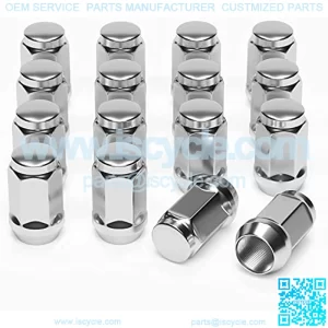 1/2-20 Wheel Lug Nuts for EZGO & Club Car Golf Cart, Closed End Bulge Acorn 60 Degree Conical Seat, 3/4" Hex, Set of 16