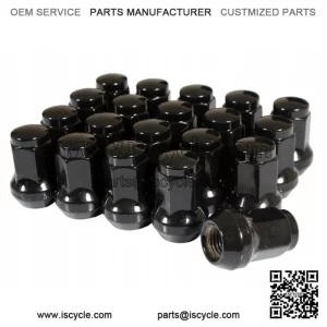 Wheel nut tapered black M10x1,25 Hex 14mm L-28mm to alurims 13271-BK