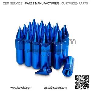 6061 aluminum 90MM pointed nut M12*1.5# blue