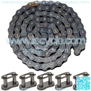 428 Drive Chain 102 Link with 5pcs Connecting Master Link for 50cc 70cc 90cc 110cc 125cc Honda XR50 CRF50 Yamaha TTR 225 Kawasaki Suzuki NST Motorcycle Dirt Pit Bike ATV Quad Go Kart 4 Wheeler