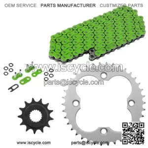 Green O-Ring Drive Chain & Sprockets Kit for Honda TRX450R TRX450ER 2006-2014 (For: Honda)