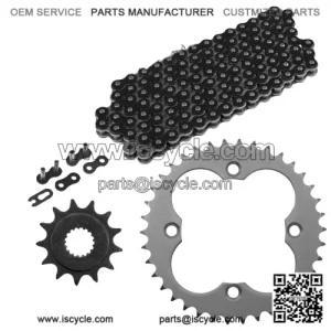 Black Drive Chain And Sprockets Kit for Honda TRX450R Kick Start 2006-2009 2012 (For: Honda)
