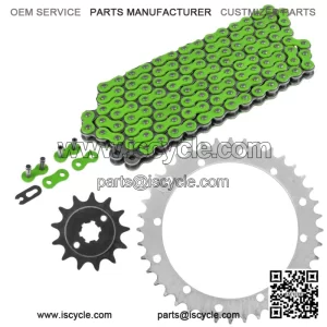 Green Drive Chain And Sprockets Kit for Yamaha Blaster 200 YFS200 1988-2006 (For: Yamaha YFS200)