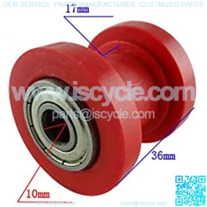 Chain Tensioner Roller Guide 10mm for Motorcycle Dirt Bike ATV Yamaha Suzuki (RED OR WHITE) (red)