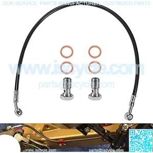Rear Brake Lines Line Kit ATV Black For Honda TRX400EX, TRX400X, TRX300EX (ALL YEAR), ATC250R (1985, 1986), For Suzuki LTZ400