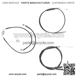 Black Cable & Brake Line Bsc Kit 12" Apes 2012-2017 Harley-Davidson Dyna w/ABS (For: Harley-Davidson)