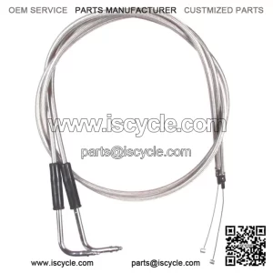 Stainless Braided +6" Throttle Cable Set 1996-2007 Harley Road King FLHR (For: Harley-Davidson)