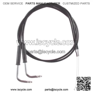 Black Vinyl Coated +6" Throttle Cable Set 1996-2007 Harley Road King FLHR (For: Harley-Davidson)