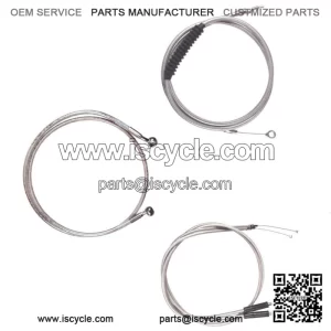 Stainless Cable & Brake Line Bsc Kit 18" Apes 1996-2005 Harley-Davidson Dyna (For: Harley-Davidson)