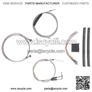 Stainless Cable & Brake Line Cmpt Kit 16" Apes 2007-2015 Harley Softail No ABS (For: Harley-Davidson)