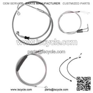 Stainless Cable & Brake Line Cmpt Kit 16" Apes 2011-2015 Harley Softail w/ABS (For: Harley-Davidson)