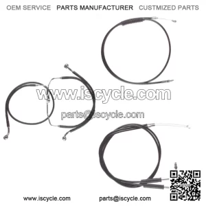 Black Cable & Brake Line Bsc Kit 16" Apes 2002-2006 Harley Touring No Cruise (For: Harley-Davidson)