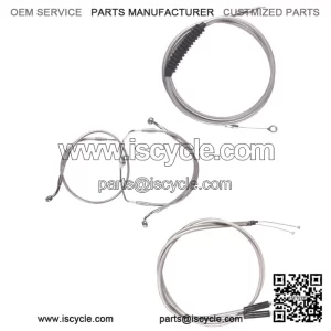 Stainless Cable Brake Line BKit 14" Apes 1996-2001 Harley Touring wCarb NoCruise (For: Harley-Davidson)