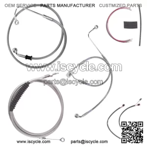 Stainless Cable & Brake Line Mstr Kit 14" Apes 2016-2017 Harley Softail w/ABS (For: Harley-Davidson)