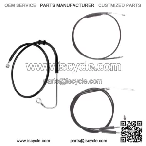 Black +12" Cable & Brake Line Bsc Kit 2011-2015 Harley-Davidson Softail w/ABS (For: Harley-Davidson)