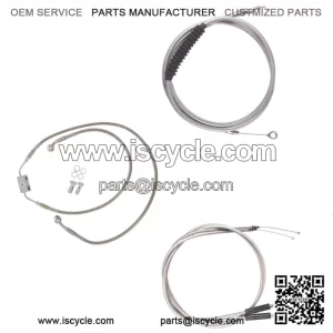 Stainless Cable & Brake Line Bsc Kit 18" Apes 2012-2017 Harley Dyna w/ABS (For: Harley-Davidson)
