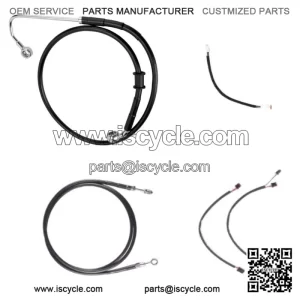 Black Complete Line Kit 12" Apes 2016-2017 Harley Softail Breakout CVO w/ABS (For: Harley-Davidson)