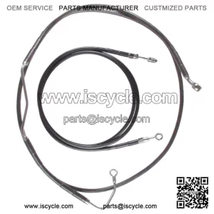Black Clutch & Brake Line Bcs Kit 14" Apes 2017 & Up Harley Road King w/ABS (For: Harley-Davidson)