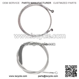 Stainless Cable & Brake Line Bsc Kit 16" Apes 2018 & Up Harley Softail No ABS (For: Harley-Davidson)