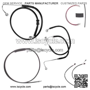 Black Cable & Brake Line Mstr Kit 20" Apes 2016-2017 Harley Softail w/ABS (For: Harley-Davidson)