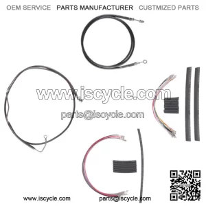 Black +10" Clutch Brake Line Cmpt Kit 2008-2013 Harley-Davidson Touring CVO ABS (For: Harley-Davidson)