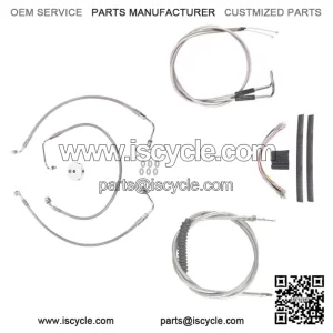 Stainless Cable & Brake Line Cmpt DD Kit 18" Apes 2002-2008  Harley Sportster R (For: Harley-Davidson)