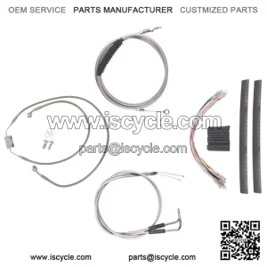 Stainless Cable & Brake Line Cmpt Kit 13" Apes 2012-2017 Harley Dyna w/ABS (For: Harley-Davidson)