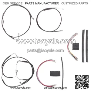 Black +8" Cable Brake Line Mstr Kit 2008-2013 Harley-Davidson Touring w/ABS (For: Harley-Davidson)