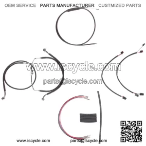Black Cable & Brake Line Cmpt Kit 22" Apes 2014-2016 Harley Road King No ABS (For: Harley-Davidson)