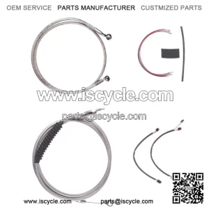 Stainless +2" Cable & Brake Line Cmpt Kit 2016-2017 Harley Softail No ABS (For: Harley-Davidson)