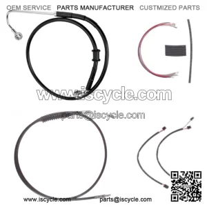 Black +4" Cable & Brake Line Cmpt Kit 2016-2017 Harley-Davidson Softail w/ABS (For: Harley-Davidson)