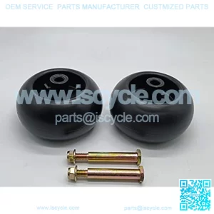 2 pcs Deck Wheels + Shoulder Bolts, Lock Nuts for 133957 174873 532133957 532174873 Craftsman Poulan Husqvarna. 734-03058, 753-04856. Murray 92683, 92265. M84690