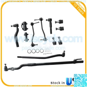 12Pcs Suspension & Steering Kit Tie Rod Drag Link For Ford F250 Excursion 4WD