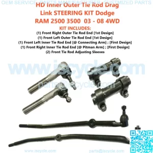 HD Inner Outer Tie Rod Drag Link STEERING KIT Dodge RAM 2500 3500  03 - 08 4WD