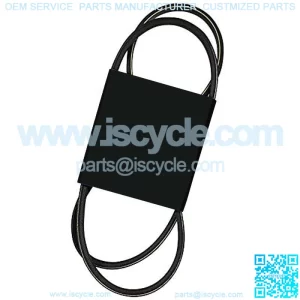 266-164 Raw Edge Pump/Drive Belt, 66-1/4in L, 1/2in W, Replaces Bad Boy 041-6400-00,Black