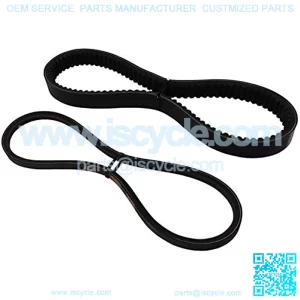 EZGO Clutch Drive Belt & Starter Generator Belt for Medalist/TXT 350cc, 295cc 4 Cycle Golf Cart 1994-2013 Models Replacing OEM Numbers: 72054G01, 26414G01 630587