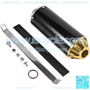 28mm Exhaust Muffler for CRF50 XR50 KLX SSR Thumpstar TTR YCF Lifan Apollo dbx18 50cc 70cc 90cc 110cc 125cc Chinese Pit Dirt Bike Parts (Yellow)